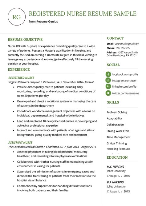 Resume in prose format for writing